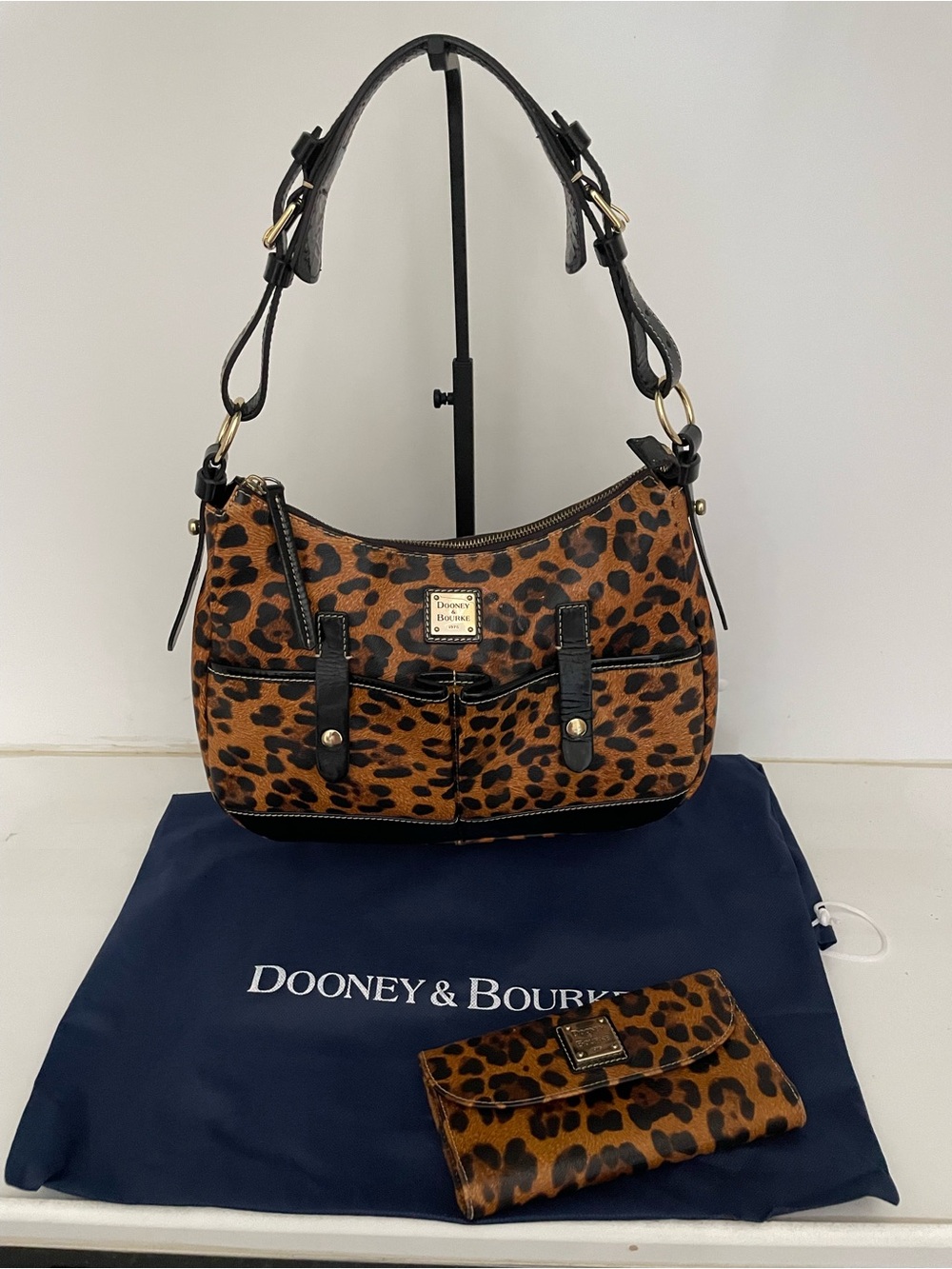 Limited edition Dooney & Bourke Leopard Print Hobo bag with matching Wallet